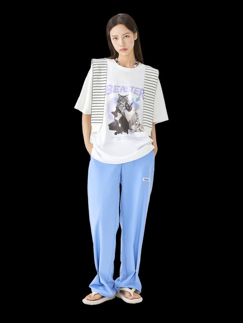 Kitty Letter Cartoon Print T-shirt - PSYLOS 1, Kitty Letter Cartoon Print T-shirt, T-Shirt, BEASTER, PSYLOS 1